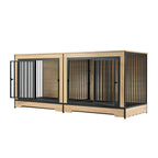 Dog Crate Furniture with Two Combined Rooms