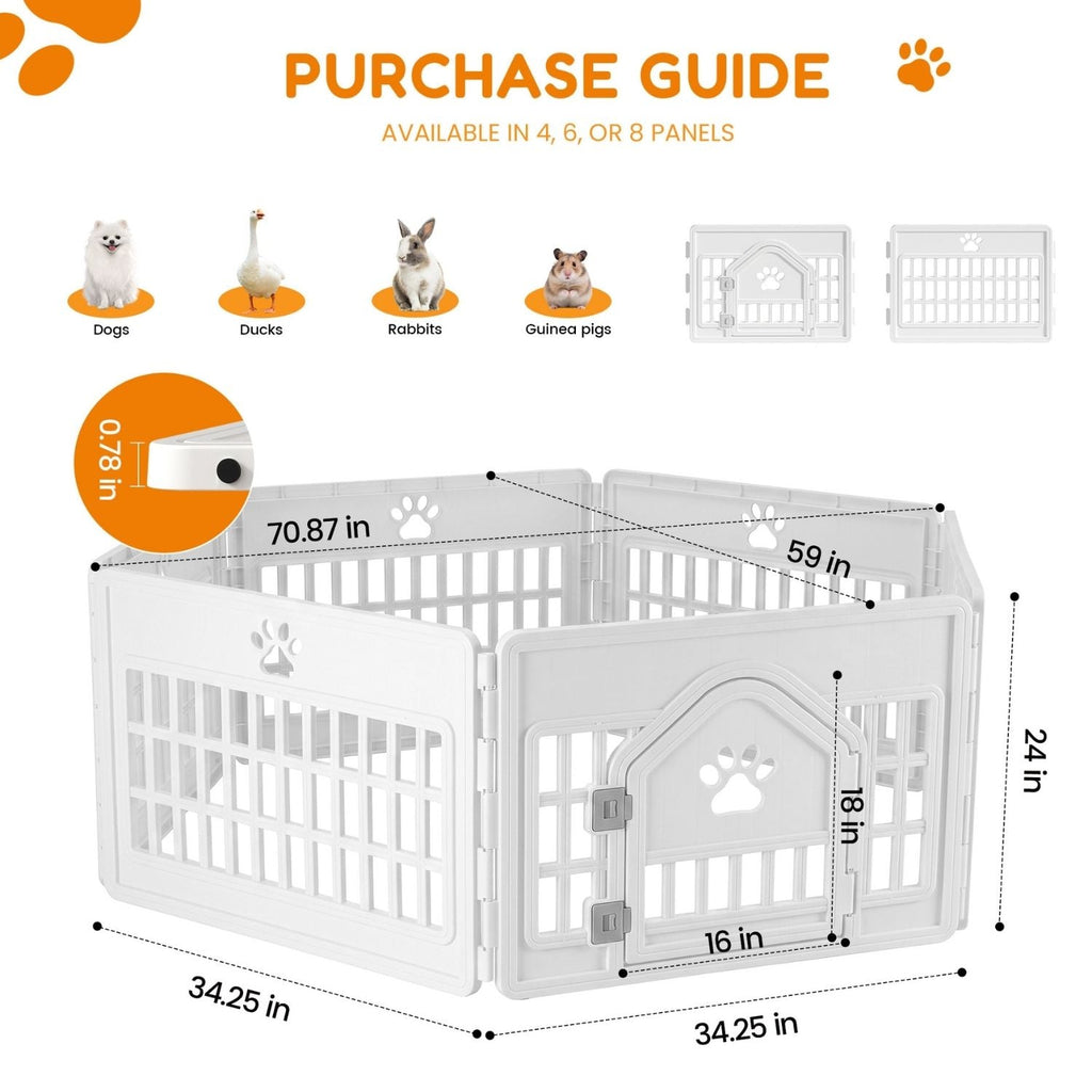 Plastic Dog With Movable Enclosure, Suitable For Small And Medium-sized Dogs, Cats And Rabbits.