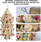 Large Bird Toy Bundle Parrot Chew Toys Natural Wood Cotton Macaw Cockatoo