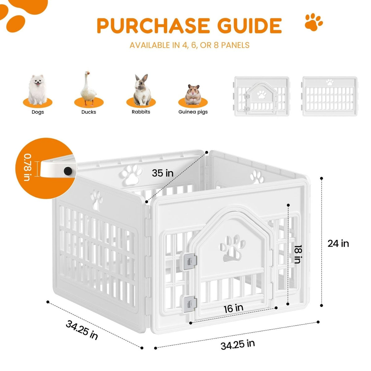 Plastic Dog With Movable Enclosure, Suitable For Small And Medium-sized Dogs, Cats And Rabbits.