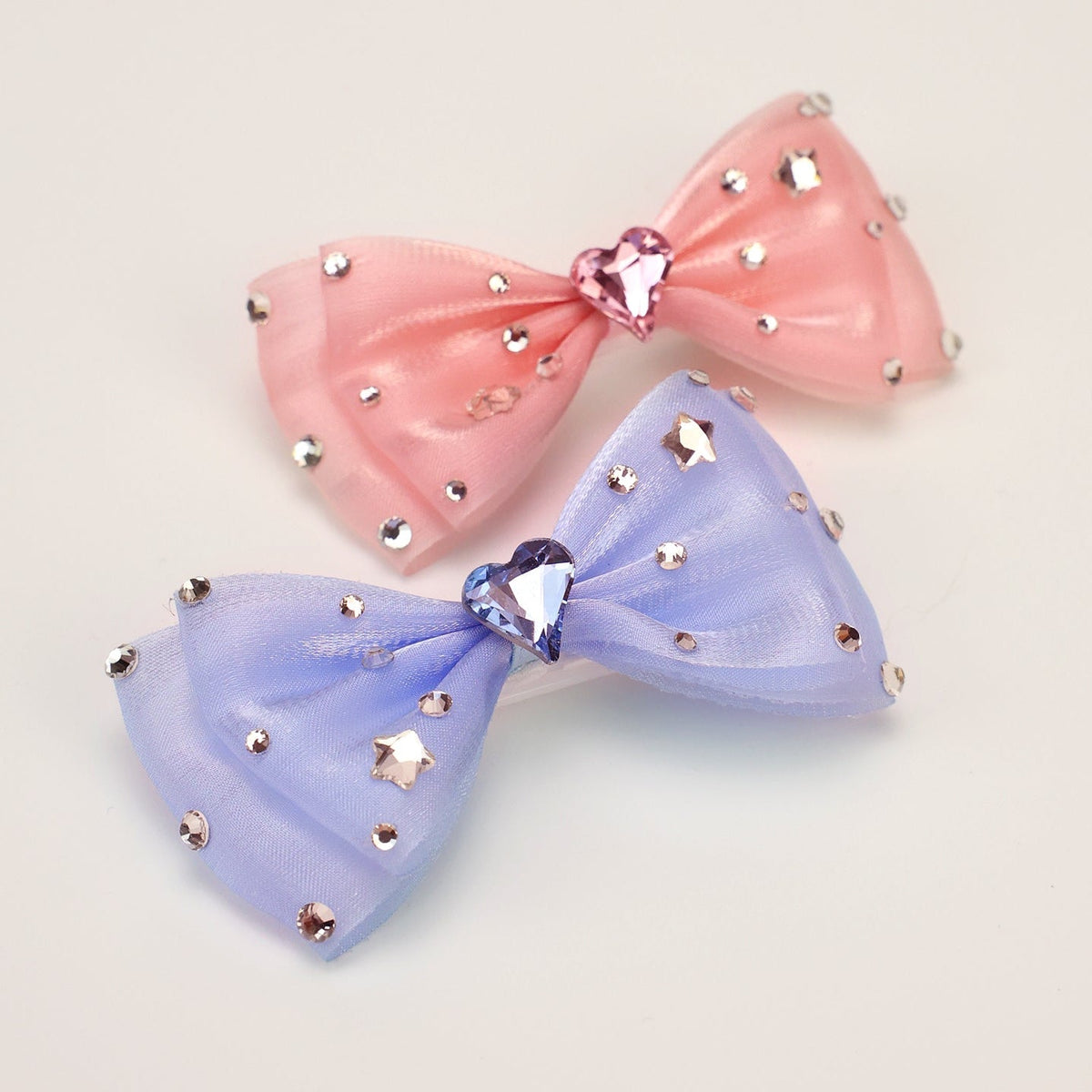 Pet Accessories Rhinestone Heart Bow Hair Clip headwear