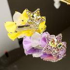 Pet Accessories Rhinestone Star Bow Hair Clip headwear