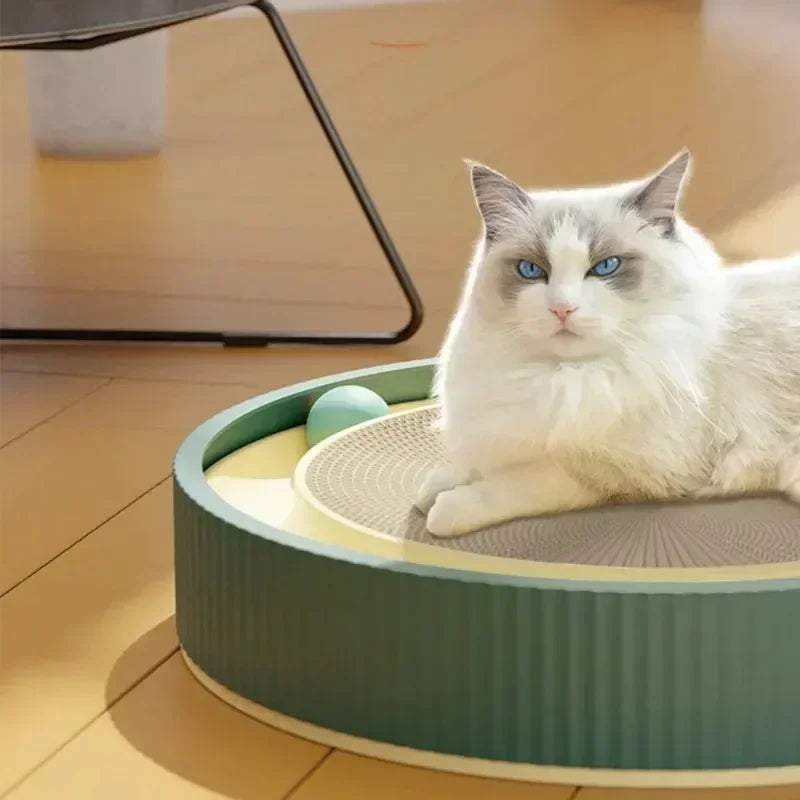 Multi Function Round Cat Scratching Board with Ball Toy Cat Scratcher Funny Sharpen Nails Scraper Can Replace Nest for Cats