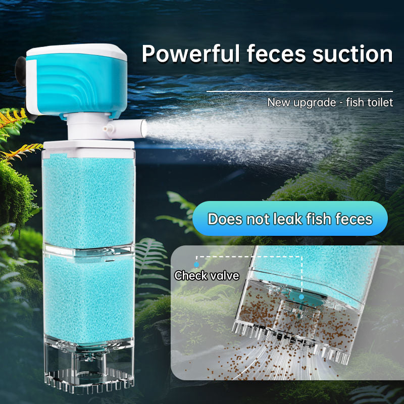 Multifunctional Aquarium Sponge Filter: Water Purifier, Pump, Wave Maker, with Suction Cup & Air Pump