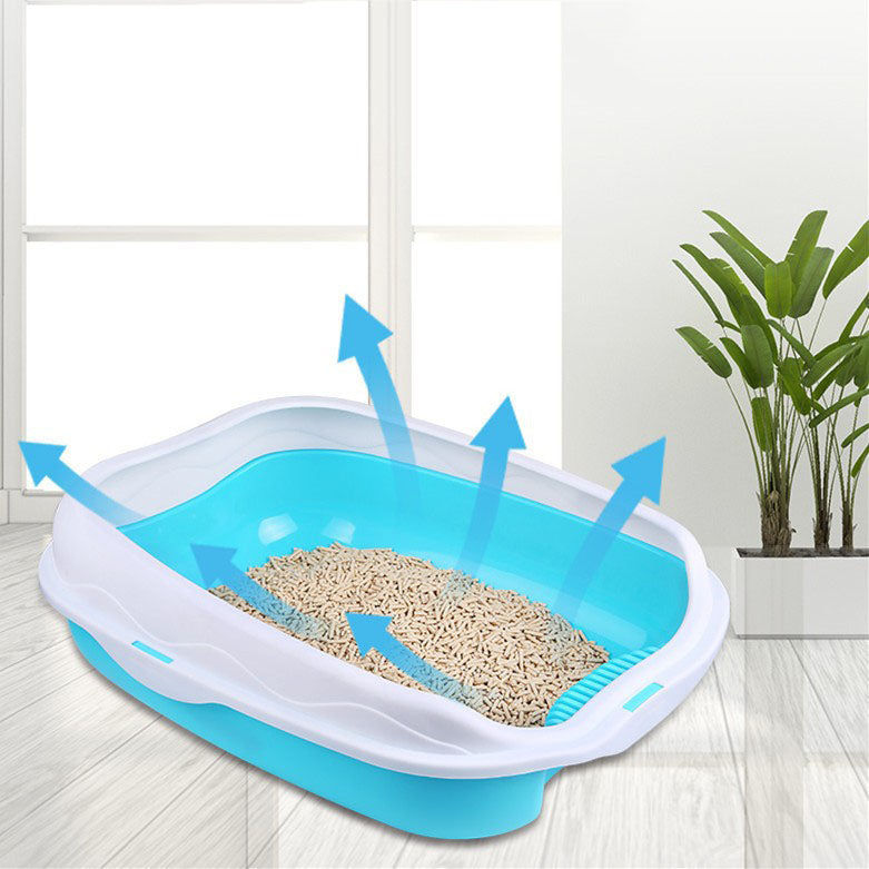 Oversized Splash-proof Cat With Sand In A Litter Box