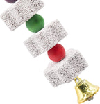 2 Pack Parrot Chew Toy Calcium Block Bird Beak Grinding Bell Cage Toy
