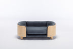 Scandinavian Style Elevated Dog Bed with Velvet Cushion - Modern Pet Bed
