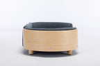Scandinavian Style Elevated Dog Bed with Velvet Cushion - Modern Pet Bed