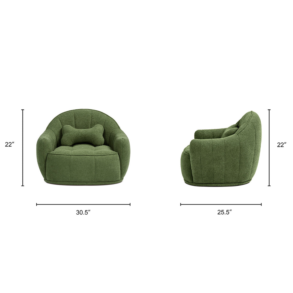 Louie 30.5" Dog Sofa Bed with Raised Armrests - Moss