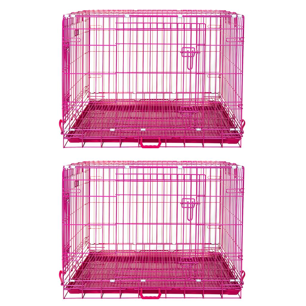 24-42" Collapsible Pink Dog Crate RED24-42