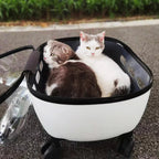 New Transparent Capsule Pet Travel Trolley Carriers Bag Stroller for 10kg Puppies Dogs Cat with Wheel