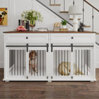 63" Large Dog Crate Furniture for Double Dogs
