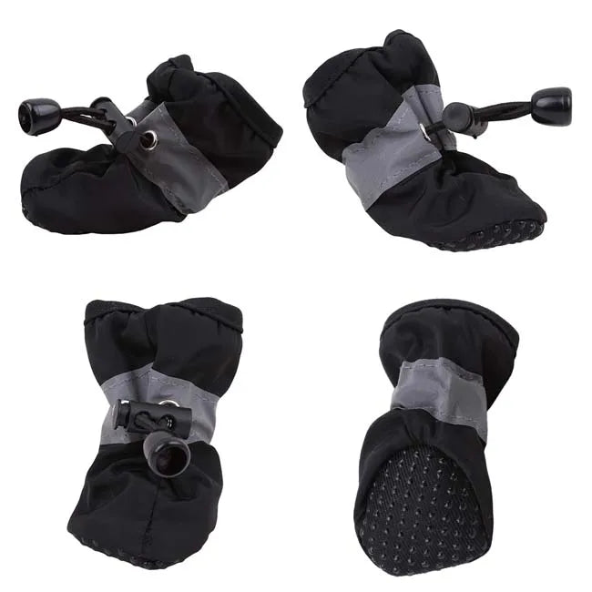 New 4pcs Pet Dog Shoes Anti-slip Rain Snow Boot Thick Warm For  Small Cats Dogs Puppy Dog Socks Booties