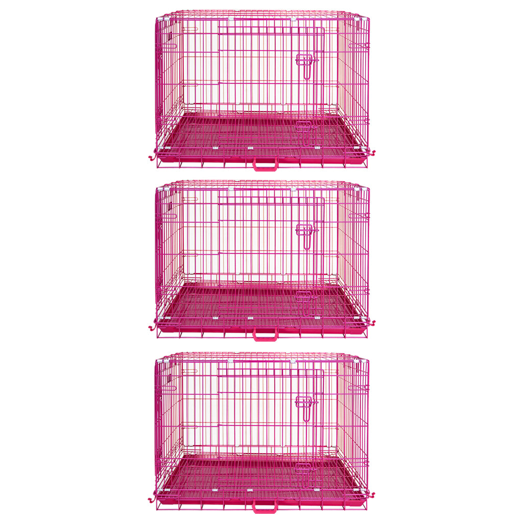 24-42" Collapsible Pink Dog Crate RED24-42