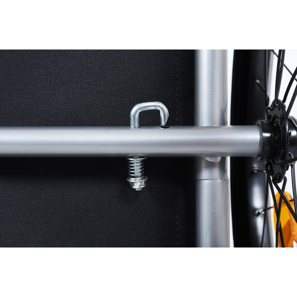 Large Folding Bike Trailer for Dogs – 66LB Capacity All-Terrain Pet Carrier, Durable Steel Frame for Cycling, Jogging, Camping & Outdoor Adventures, Black-Orange