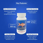 Fish Ceph 500mg Capsules Aquarium – 60 Count – Water Care Support
