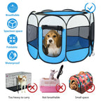 Portable Foldable Pet Tent Exercise Pen Kennel Removable Zipper Top and Bottom Water Resistant Indoor Outdoor Use For Dogs Cats Other Pets