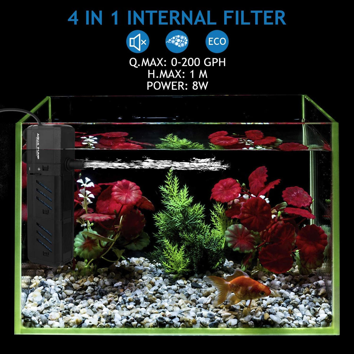 Adjustable Fish Tank Filter  for 10-50 Gallon Fish Tank