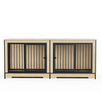 Dog Crate Furniture with Two Combined Rooms