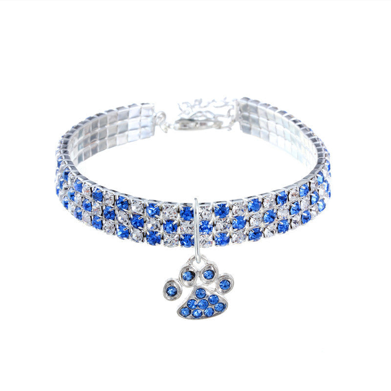 Pet Collar With Diamonds, Mixed-color Cat And Dog Supplies, Cat Claws, Elastic Cat And Dog Necklace Jewelry