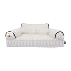 M-Pets Warm Hug Velvet Sofa Style Cat & Dog Bed White Large