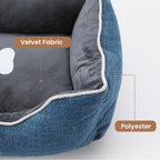 Small Dog Bed with Anti-Slip Bottom and Washable Cover - Linen