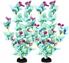 16 Inch Aquarium Fish Tank Plant Betta Fish Tank Decor,2 Pack Silk Aquarium Plants for Aquarium Decoration (White-Blue)