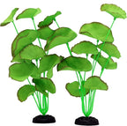 2-Pack 12 Inch Aquarium Silk Aquarium Plants, Artificial Plastic Plant for Small Tank, Goldfish, Fish Hides (Green B, 12 Inch)