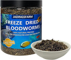 JADINGSFRAM Blood Worms Fish Food 3.5 oz, Freeze Dried Bloodworms for Fish, Bloodworms Fish Food for Freshwater Saltwater Tropical Fish Betta Cichlid Goldfish Guppy Turtle (3.5 OZ)
