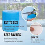 Premium Aquarium Filter Media Pad - Cut-to-Fit Roll, Fresh and Saltwater Safe, Blue & Dye-Free Options, Made in USA (12 ft, Blue)
