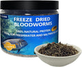 JADINGSFRAM Blood Worms Fish Food 2.5 oz, Freeze Dried Bloodworms for Fish, Bloodworms Fish Food for Freshwater Saltwater Tropical Fish Betta Cichlid Goldfish Guppy Turtle (2.5 OZ)
