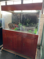 SOLID WOOD 160 Gallon Ultraclear Starphire Glass Reef-Ready Aquarium in Premium Cherry Solid Wood Furniture