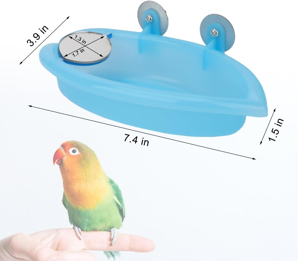 Bird Bath with Mirror Portable