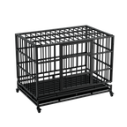 48 Inch Heavy Duty Indestructible Dog Crate with Wheels - Metal