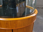 90 Gallon Glass 3/4 Cylinder Round Reef Aquarium With Stand and Canopy in Golden Oak