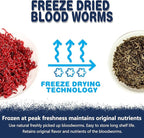 JADINGSFRAM Blood Worms Fish Food 2.5 oz, Freeze Dried Bloodworms for Fish, Bloodworms Fish Food for Freshwater Saltwater Tropical Fish Betta Cichlid Goldfish Guppy Turtle (2.5 OZ)