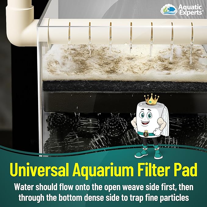 Aquatic Experts Aquarium Filter Floss for Fish Tank Filters - FilterFirst Aquarium Filter Pad - Media Roll for Crystal Clear Water, 3/4" - 1" Thick (18 Inch Wide, 24 Feet Long)
