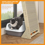 Luxury Wall-Leaning Cat Climbing Tower — Modern Cat Climber with Scratching Mat & Perch