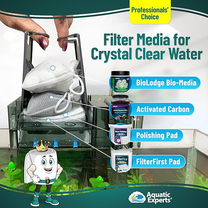 Aquarium Filter Floss for Fish Tank Filters - FilterFirst Aquarium Filter Pad - Media Roll for Crystal Clear Water, Aquatic Experts, 3/4" - 1" Thick (12 Inch Wide, Value Pack)