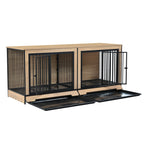 Dog Crate Furniture with Two Combined Rooms