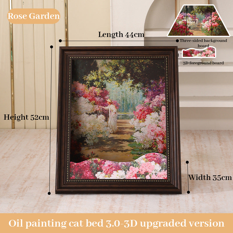 3D Mona Lisa Cat Scratcher with Removable Oil Painting Frame