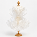 Handmade Luxury White Angel Dog Dress Pearl Butterfly Wedding Pet Dress