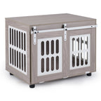 Dog Crate Furniture with Sliding Barn Door for Small Medium Dogs