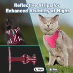 Escape Proof Cat Harness Leash Reflective Adjustable Vest Soft Breathable