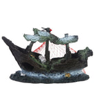 Ship fish tank resin water grass landscape decoration