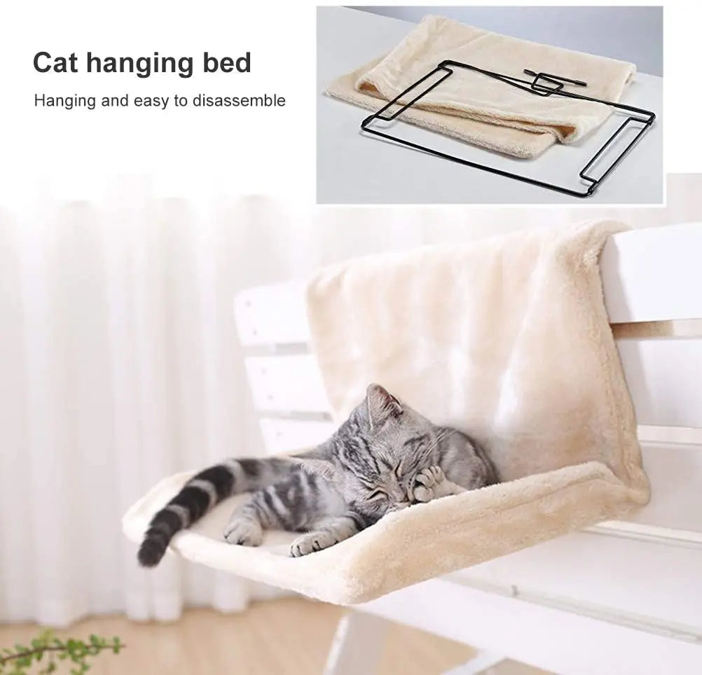 Hanging Cat Hammock Pet Bed With Strong Durable Metal Frame