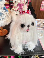Pet Lace Bow Hair Clip with Heart Crystal
