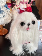 Pet Lace Bow Hair Clip with Heart Rhinestones