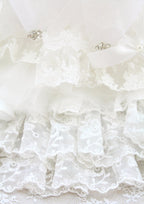 Luxury Victorian Lace Dog Wedding Dress Handmade Pearl Bridal Gown Princess Pet Wedding Dress Couture White Formal Gown