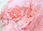 Blush Sakura Princess Dog Dress – Luxury Pink Floral Wedding Gown with Long Train